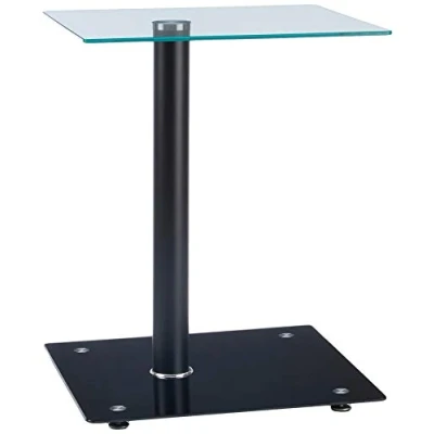 Abbildung von HAKU Möbel Beistelltisch schwarz, Metall, Sicherheitsglas Maße: B 40 cm x H 52 T cm, Style: Modern