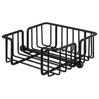 Abbildung von APS Serviettenhalter „Urban&quot;, Serviettenspender aus verchromtem Metall, Serviettenständer für Servietten 1/4 Falz, inkl. Beschwerer, 19 x cm, 7,5 cm Höhe, 50