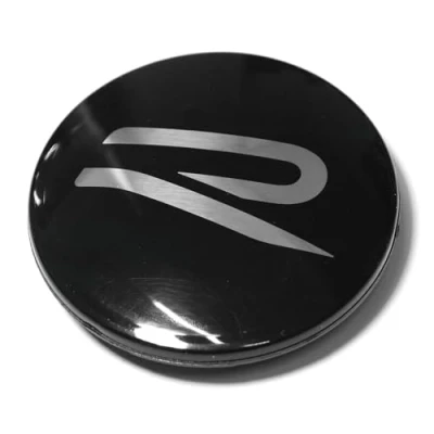Abbildung von Volkswagen 5H0601171BFOD Nabenkappe (1 Stück) Radnabenkappe Nabenabdeckung Alufelge schwarz/Chrom, mit R Logo
