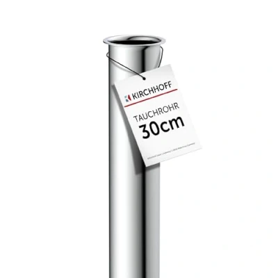 Abbildung von Kirchhoff 98848018 Tauchrohr für Siphon 20cm Chrom, Rohr Verlängerung 200mm Flaschensiphon und Röhrensiphon, 1 1/4 Zoll, extralanges Zusatzrohr Waschbecken Abfluss, Edelstahl Ablauf