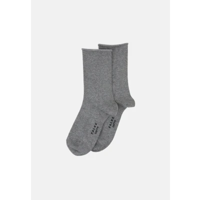 Abbildung von FALKE Damen Socken Happy Double Pack W So Baumwolle einfarbig 2 Paar, Grau Light Grey Melange 3390, 35 38