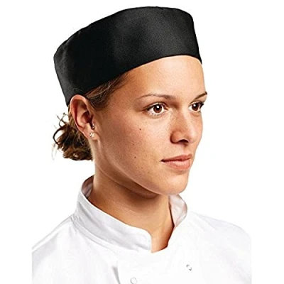 Abbildung von Whites Chefs Apparel A206 L Kochmütze mit Totenkopf Motiv, Schwarz