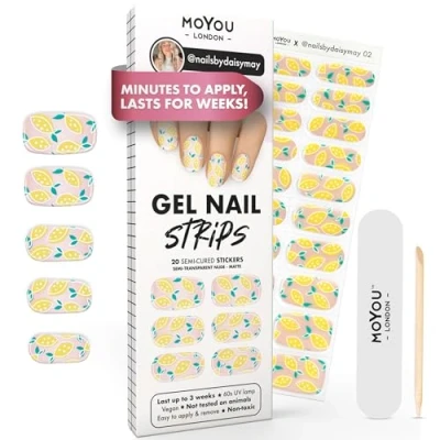 Abbildung von MOYOU LONDON Halbgehärtete UV Gel Strips 20 Stück Nagelfolien Härtend für Maniküre in Salonqualität nailsbydaisymay 02