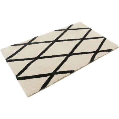 Abbildung von Homie Living Badematte &quot;San Bosa&quot;, Höhe 20 mm, rutschhemmend beschichtet, fußbodenheizungsgeeignet schnell trocknend, Badteppich, modernes Rauten Design, waschbar, Badezimmerteppich