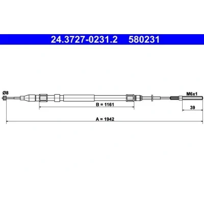 Abbildung von ATE 24.3727 0231.2 Handbremsseil 1942 BMW: X5