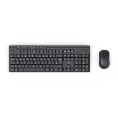 Abbildung von Hama Tastatur Maus Set kabellos (Funktastatur mit Maus, Batterie, ergonomisches Tippgefühl, leise Tasten, USB Empfänger, dpi Schalter, Multimedia deutsches QWERTZ Layout) schwarz