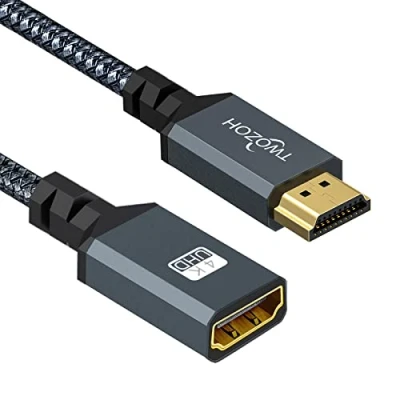 Abbildung von Twozoh HDMI Verlängerungskabel 0,3M, Stecker auf Buchse Verlängerung Kabel, ExtensionTV Stick Adapterkabel mit PS4, PS3, Xbox, 3D/4K