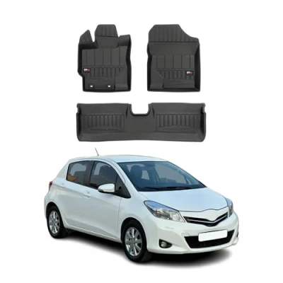 Abbildung von Fußmatten Gummimatten kompatibel mit Toyota Yaris III 2011 2019 OMAC Premium 3D Schwarz TPE Gummi