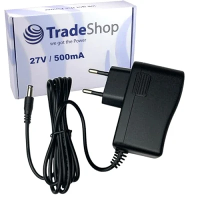 Abbildung von Trade Shop 27V 0,5A Netzteil Ladegerät Ladekabel kompatibel mit Rowenta X Pert 3.60 RH6921 RH6921WO RH6933 RH6933WO RH6974 RH6935WO RH6973WO RH6974WO RH6983TR