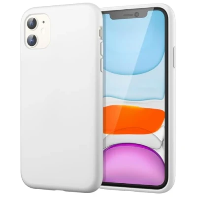 Abbildung von JETech Silicone Hülle für iPhone 11 (2019) 6,1 Zoll, seidigem Ganzkörper Schutzhülle Case Cover, mit weichem Mikrofaser Innenfutter stoßfestes Abdeckung (Weiß)