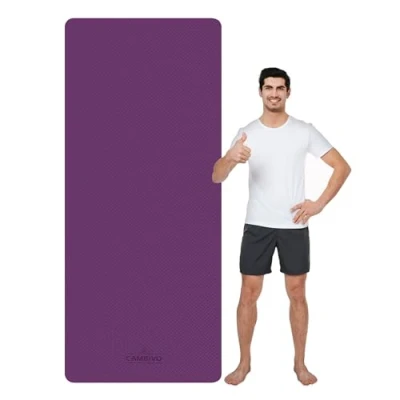 Abbildung von CAMBIVO Yoga Matte XXL 213 x 81cm, Rosa Yogamatte 6mm Dicker Breit, Gymnastikmatte Groß, Trainingsmatte Turnmatte Rutschfest mit Tragegurt, Sport für Zuhause, Workout, Gym, Exercise, Pilates