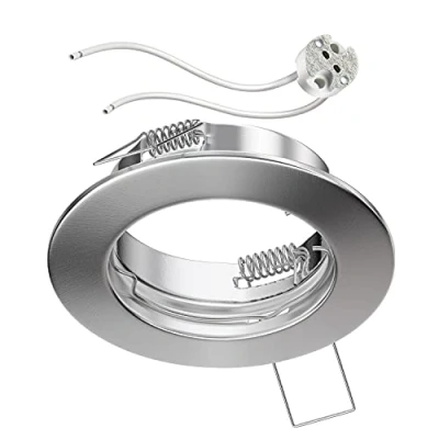 Abbildung von ledscom.de Decken Einbaurahmen FERE chrom matt (LED/Halogen/MR16/50mm) inkl. GU5.3 Fassung