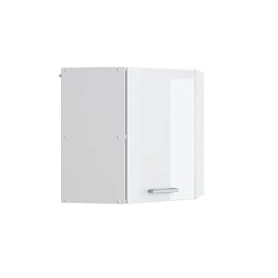 Abbildung von Vicco Eckhängeschrank R Line, Weiß Hochglanz/Weiß, 57 cm