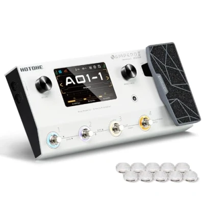 Abbildung von HOTONE Multi Effektpedal mit doppelter Effektkette, Modellierung von Verstärkern für Bassgitarre, Simulation Infrarotkabinen Expressionspedal, FX E/S MIDI Loope, Audio Schnittstelle, USB, OTG,