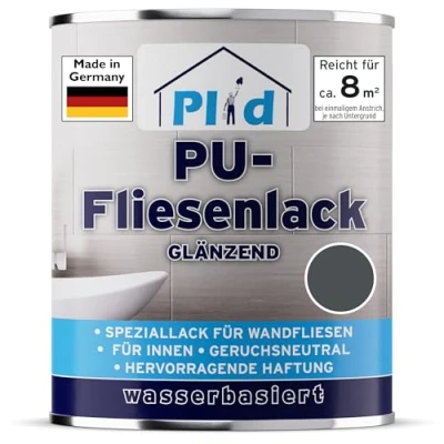 Abbildung von plid Fliesenlack Fliesen Lack Fliesenfarbe / Lackieren Bad Küche, schnelltrocknend, spritzwasserbeständig, verarbeitungsfertig