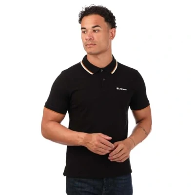 Abbildung von Ben Sherman Kurzarm Poloshirt für Herren, Schwarz , M