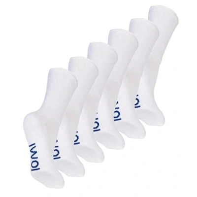 Abbildung von IOMI 6 Pairs Kinder Socken Ohne Gummibund Extra Breite Nahtlose Baumwolle Diabetikersocken für Geschwollene Füße (11 14 Jahre, Weiß)