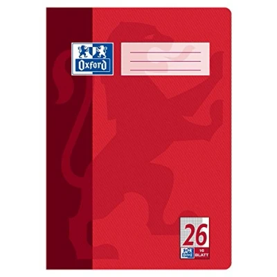 Abbildung von OXFORD Schulheft Schule, A4, kariert (Lineatur 26), Außenrand, ungelocht, 16 Blatt