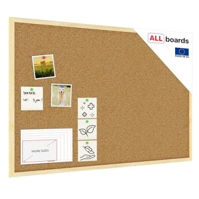 Abbildung von ALLboards Pinnwand mit Holz Rahmen 90x60cm Korktafel Korkwand Kork