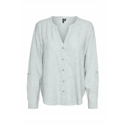 Abbildung von Vero Moda Vmlinn Bluse, Damen, Größe: Small, Gray mist