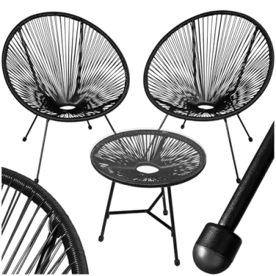 Abbildung von tectake Essgruppe 2 Gartenstühle Santana mit Tisch, (Set, 3 tlg), Gartenmöbel Sets