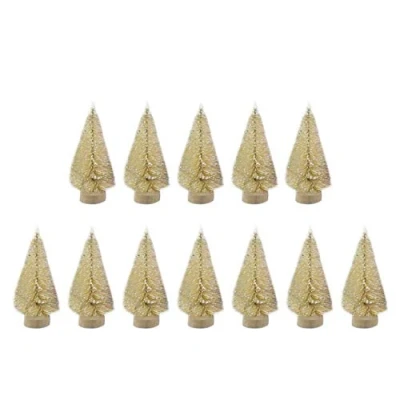 Abbildung von Molinter 12x Mini Weihnachtsbaum Künstlicher Weihnachten Baum Christbaum Tannenbaum mit ständer Weihnachtsdeko Deko Geschenk (Weiß)