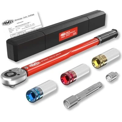 Abbildung von FAMEX Drehmomentschlüssel 10886 3 RS Set 1/2 Zoll (12,5mm) (4% Genauigkeit, 6 St), 30 210 Nm, mit Kalibrierschein