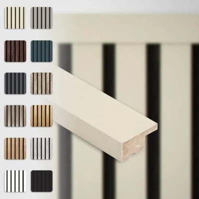 Abbildung von HEXIM Abschlussleiste 137,5x2,7cm passend für unsere Akustikpaneele flexible Lamellenwand Holz MDF Wandpanelee Lamellenverkleidung Wandverkleidung (1 Palomino APAH01)
