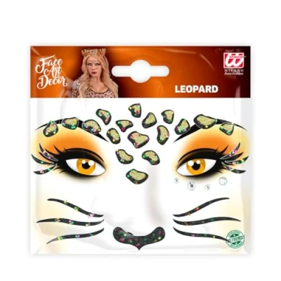 Abbildung von Widmann S.r.l. Theaterschminke Face Art Decor Glitzer Tattoo Sticker Leopard