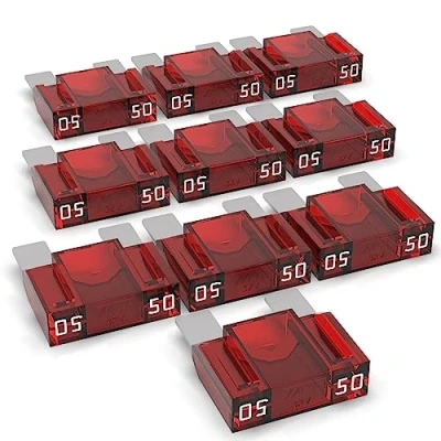 Abbildung von AUPROTEC Maxi Flachstecksicherung 20A 80A Stecksicherung Schmelzsicherung Auswahl: 50A Ampere rot, 10 Stück