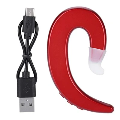 Abbildung von Garsent Drahtlos Kopfhörer mit Ohrbügel, 2,4 GHz Wireless Ohrbügel Headset Freisprecheinrichtung Mikrofon Drahtloser Bluetooth für Sport,Jogging,Laufen(rot)