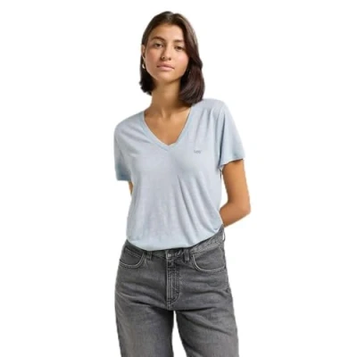 Abbildung von Lee Short Sleeve V NECK Regular FIT Tshirt basic, Damen, Größe: 38, Concrete gray