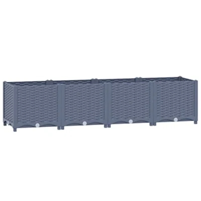 Abbildung von vidaXL Hochbeet Pflanzkasten Pflanzbeet Gemüsebeet Blumenbeet Blumenkasten Frühbeet Gartenbeet Blumenkübel Pflanzkübel 160x40x38cm Polypropylen Braun