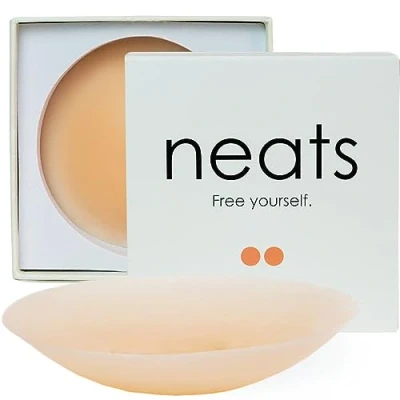 Abbildung von NEATS Nipple Covers for Women, Reusable &amp; Hypoallergenic Silicone Pasties, Adhesive Breast Petals (Champagne, 8cm)