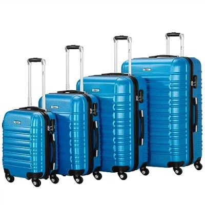 Abbildung von Zelsius Kofferset 4er Set, Blau, ABS Hartschalenkoffer, Zahlenschloss, Innen Trennwand, 4 Rollen