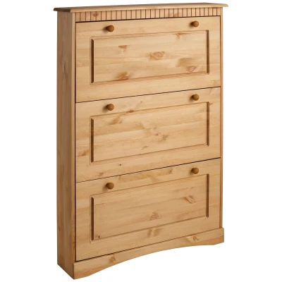 Abbildung von Home affaire Schuhschrank &quot;Rustic&quot;, mit Knopfgriffen aus massiver Kiefer,FSC zertifiziert,Kassetenoptik