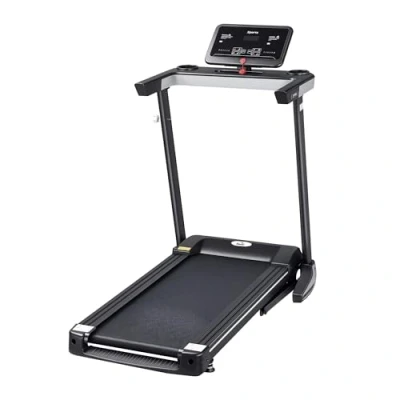 Abbildung von HOMCOM Laufband Fitnessgeräte Klappbar Heimtrainer mit 12 Programmen Stahl+PP Schwarz (Set, 1 tlg., Belastbarkeit bis 100 kg), 71L x 128B 122H cm