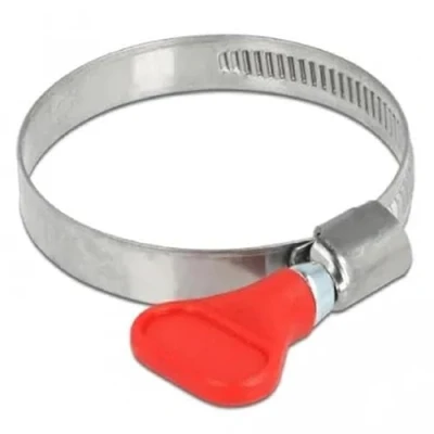 Abbildung von Delock Schlauchschelle Edelstahl 400 SS mit Flügelmutter 40 60 mm 5 Stück rot