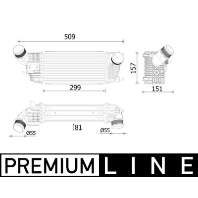 Abbildung von MAHLE ORIGINAL CI 613 000P Ladeluftkühler