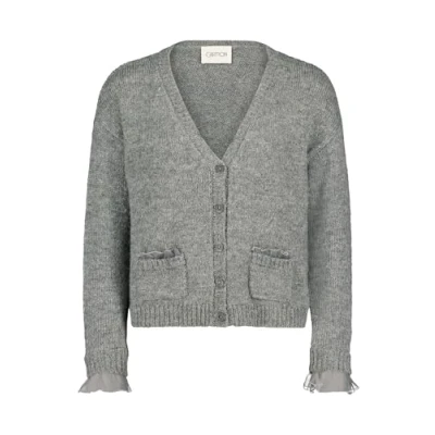 Abbildung von Cartoon MIT Knopfleiste Strickjacke, Damen, Größe: 44, Grau