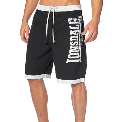 Abbildung von Lonsdale Clennell Badeshorts, Herren, Größe: 4XL, Black white