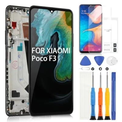 Abbildung von für Xiaomi Poco F3 LCD Display, M2012K11AG Bildschirm Touchscreen Digitazer Assembly Ersatz mit Reparatur Set (6,67 Zoll, Schwarz Rahmen)