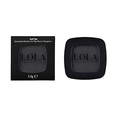 Abbildung von Lola Make Up Mono Lidschatten, Schwarz, Satin, reichhaltige intensive Pigmentierung, hohe Deckkraft, Anwendung Wet &amp; Dry, alle Hauttöne, Mineralölfrei, vegan tierversuchsfrei, Nr. 001