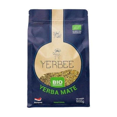 Abbildung von YERBEE Yerba Mate Tee Bio (500 g) Paraguay Gereift, Luftgetrocknet, Rauchfrei, Staubarm Premium Paraguayanische mit Feinen Blättern