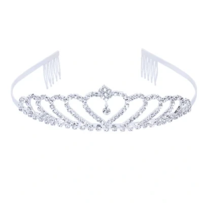 Abbildung von Krone Stilvolle Strass Prinzessin Stirnband Haarspange Diadem Hochzeit Braut Pin