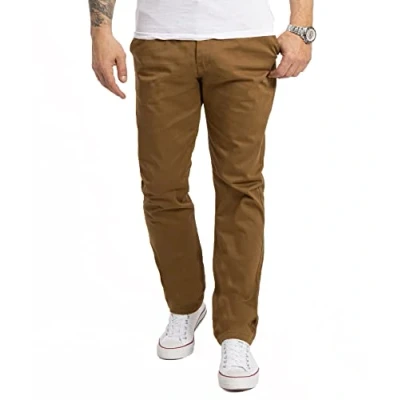 Abbildung von Indumentum Herren Chino Hose Regular Fit Chinohose Herrenhose Baumwolle Designer Chinos Business Stretch Männer IR 506 Braun W30 L32
