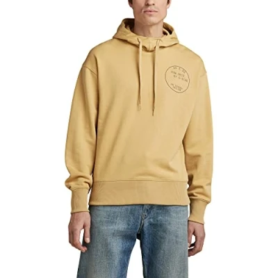 Abbildung von G STAR RAW Herren Back Graphic Loose Hooded Sweatshirt, Beige (prairie sand D22233 A613 D308), M