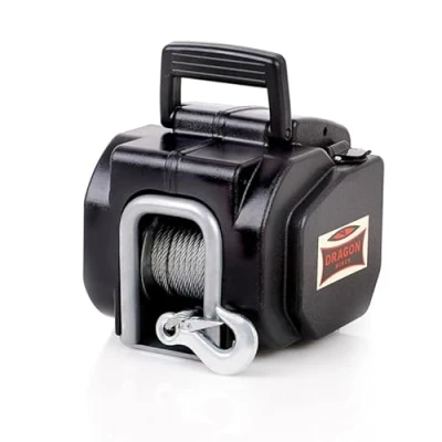 Abbildung von DRAGON WINCH Elektrische Seilwinde Tragbare 12V 3500 lbs (1587 kg) mit Stahlseil 10m für Pflüge, Quads, ATV, UTV, Boote kabelgebundener Fernsteuerung + Winde Zubehör