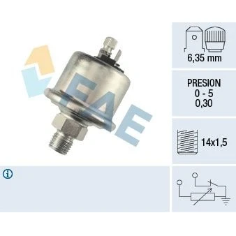 Abbildung von FAE 14560 Sensor, Öldruck M14x1,5 OPEL: Kadett E CC
