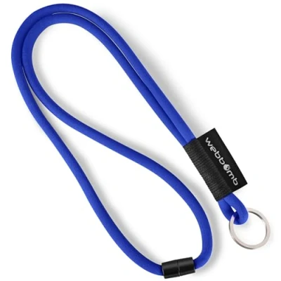 Abbildung von webbomb® Tubular Lanyard zweifarbiges Schlüsselband rund weich und lang mit Sicherheitsverschluss Schlüsselring als Schlüsselanhänger Key Chain für Ausweis Handy Schlüssel (reflexblau)